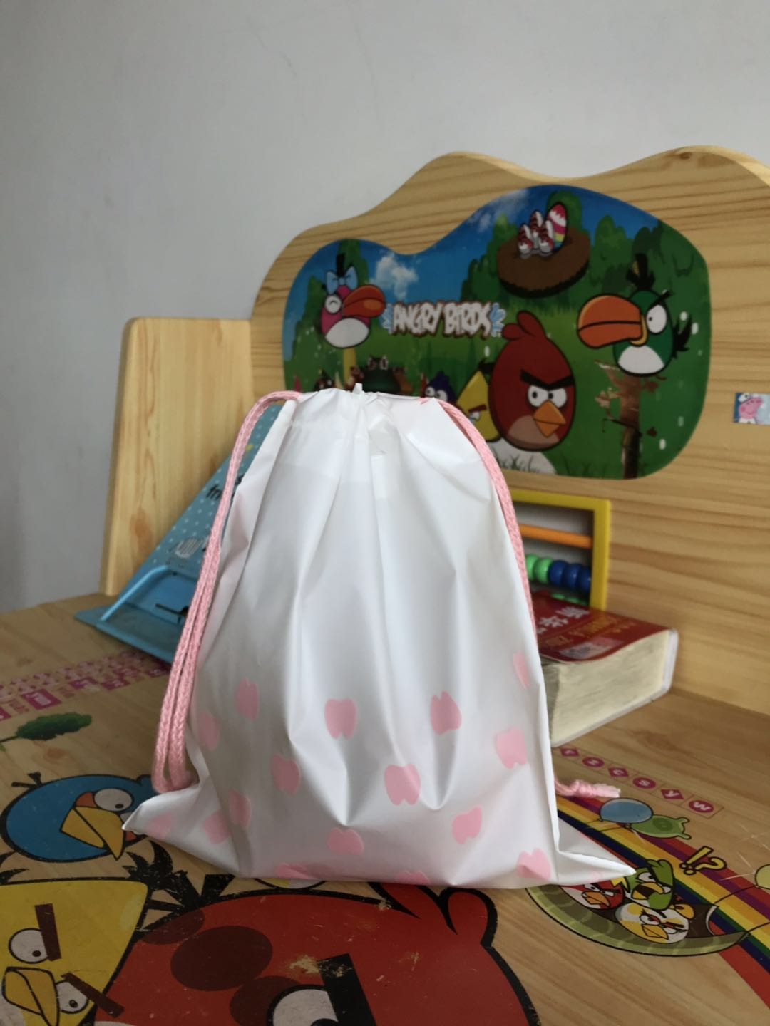 Recyclable Plastic Drawstring Bags , Large Gift Bag Drawstring Travel Pouch Drawstring Backpack