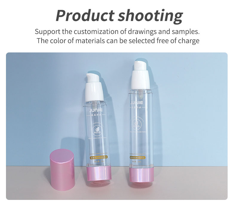 100ml Rose Gold Cosmetic Plastic Pump Bottles Airless Bottle Set for Facial Care Essence Lotion 100ml Volume Industrial