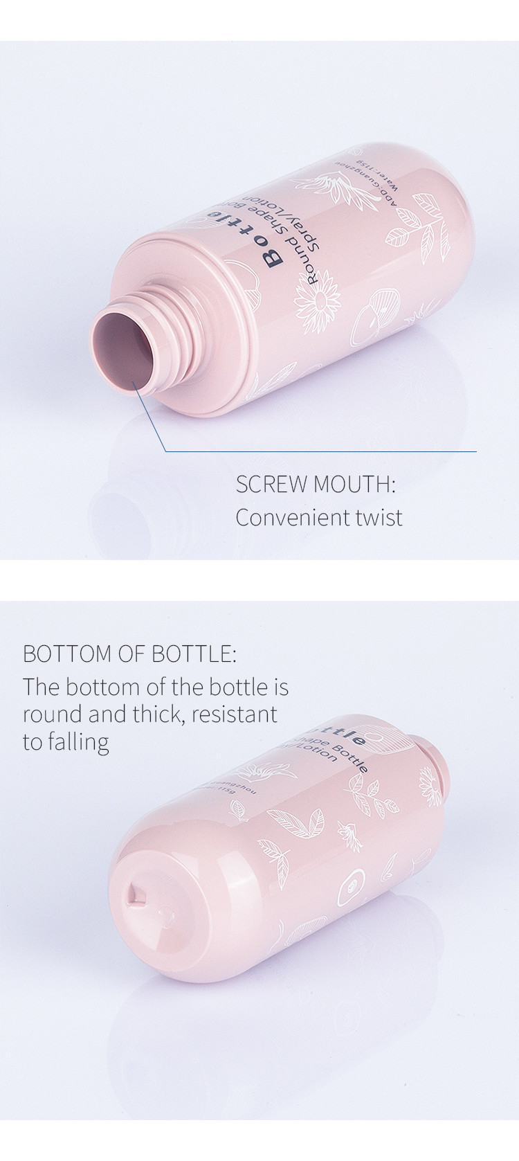 100g Pink Cosmetic Toner Bottle Lotion Plastic Serum Container