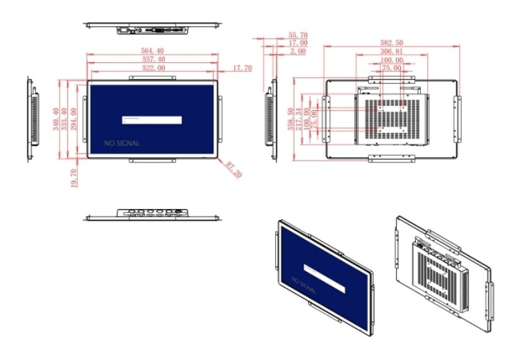 23.6-Inch Display for Automation Systems and Public Information Screens