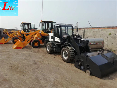 Chinese mini wheel loader with sweeper attachments for sale