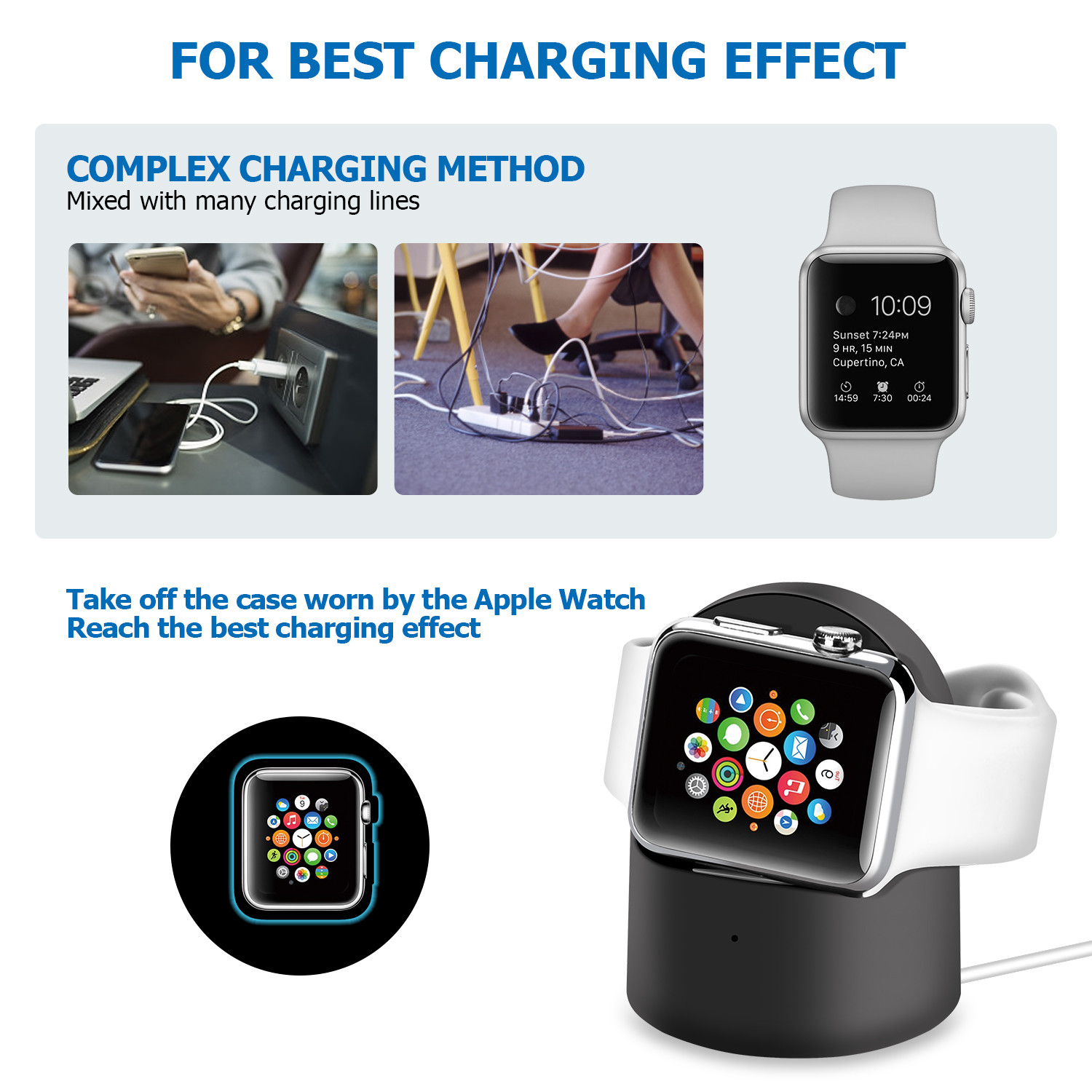 iWATCH WIRELESS CHARGER private model, best factory price and good quality model Q1