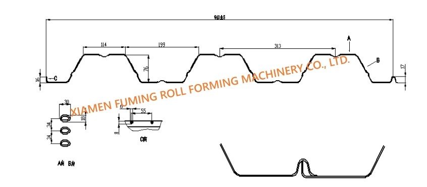 Customized Deck Sheet Roll Forming Machine Automatic Hydraulic Cutting