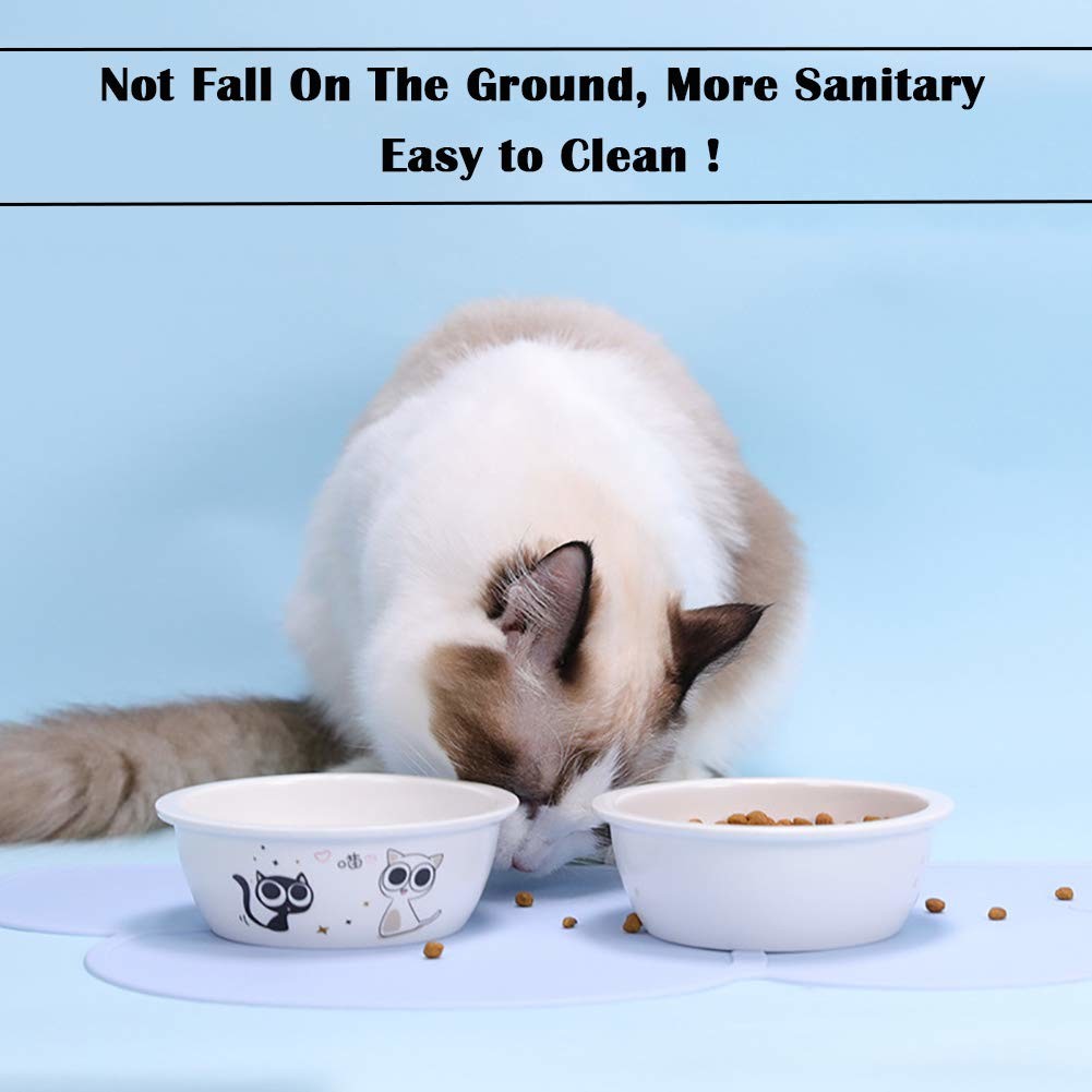 Silicone Pet Feeding Food Mat Dog Cat Placemat Mat With Raised Edge Anti-Slip Waterproof Pet Bowl Mats Pet Food Tray