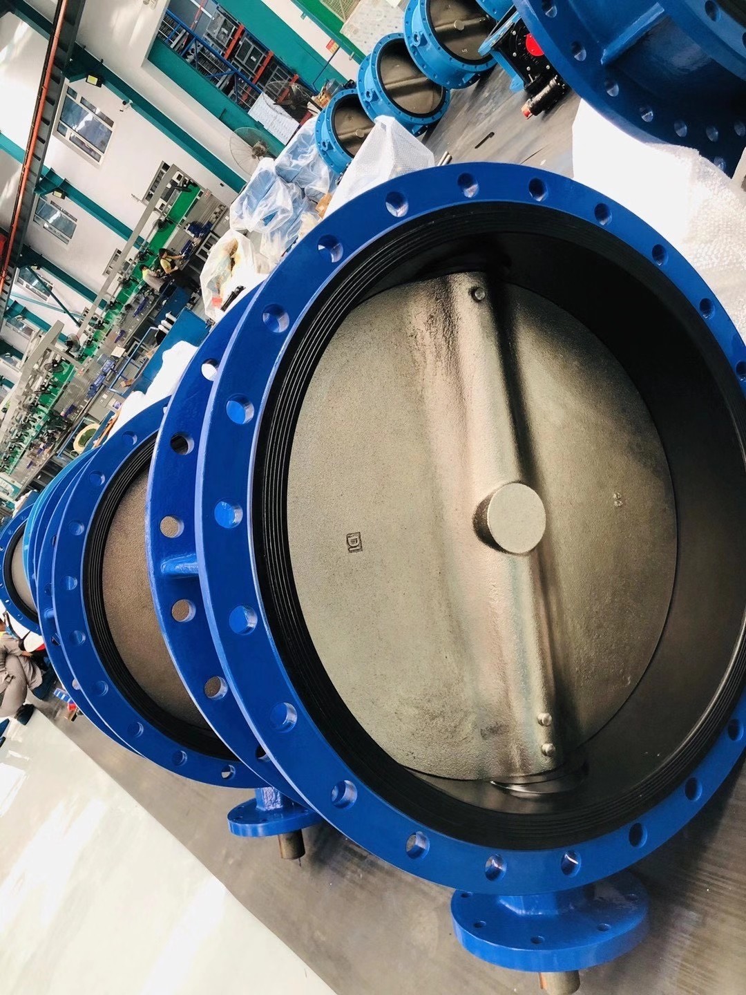 Ductile iron PN16 U section type flanged butterfly valve 10"DN500 Gearbox Pneumatic Electric Tianjin Factory