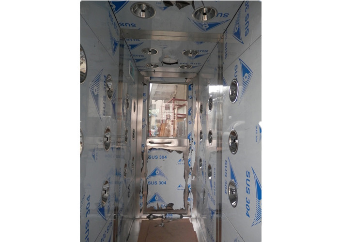 2 Person Electronic Cleanroom Three Side Blowing Dust Air Shower Channel