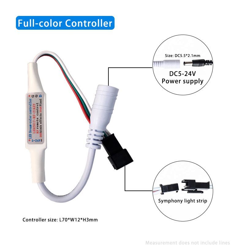 21 Keys Mini RF Remote Controller , Magic Color Controller For LED 2811 2812 Pixel Strip