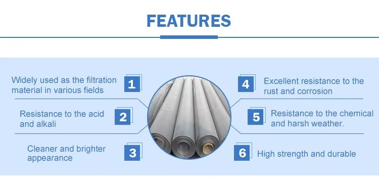 304 316 Plain Weave Stainless Steel Filter Wire Mesh