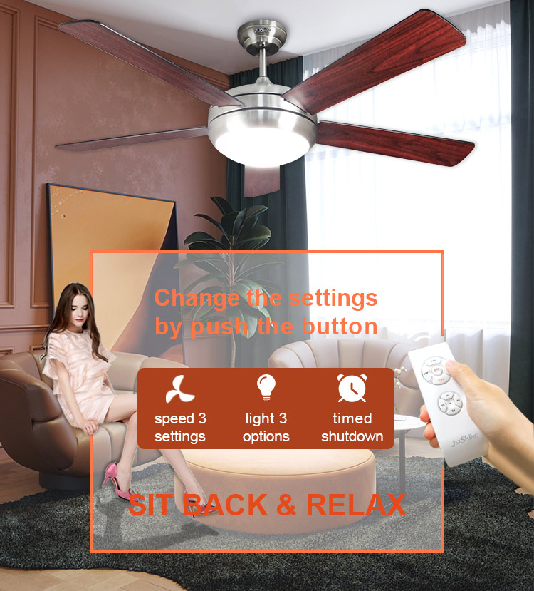 110V/50Hz Voltage 1stshine Ceiling Fan with 52 Inch Air Cooling Motor and Remote Control