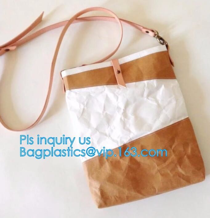 Cheap Lightweight Cheap Brown Custom Made Print Logo Water-proof Tyvek Paper Tote Shopping Bageco reusable promotion gif
