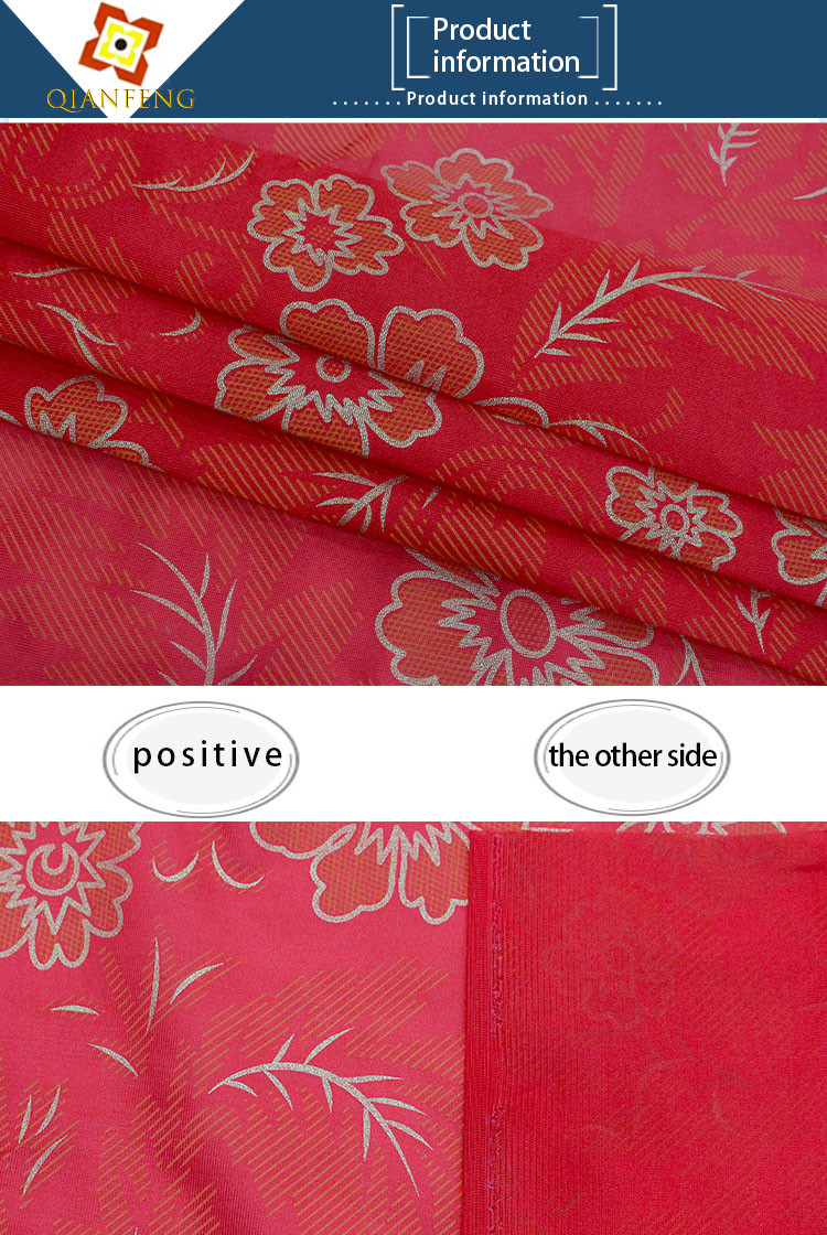 Factory direct selling mattress cloth warp knitted printed polyester gold powder bedspread cloth