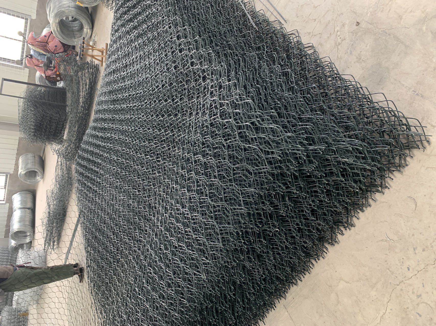 80x100mm Hexagonal Gabion Wire Mesh PVC Coated Galvanized for Garden Decoration