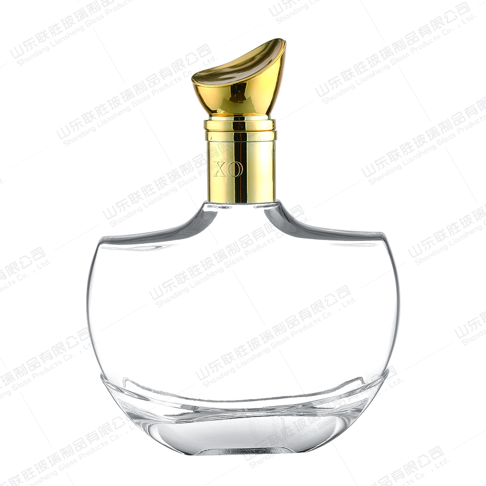OEM/ODM Accepted Electroplating Clear Glass Bottles for Brandy Whiskey Vodka Liquor