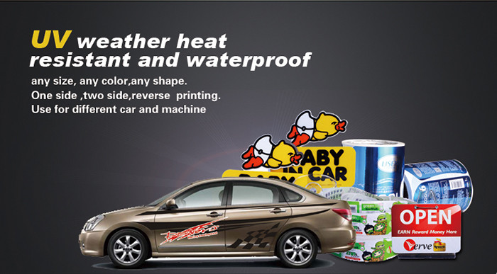 Custom outdoor durable promotion advertising die cut shape sticker