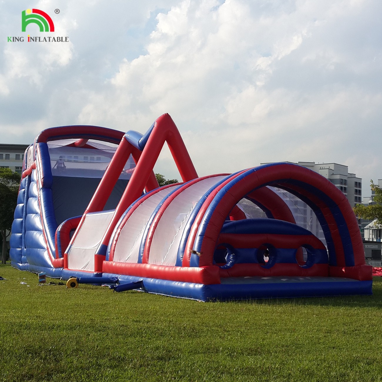 Commercial Outdoor Inflatable Obstacle Course Challenges Adult Inflatable Climb Bounce House Sports Games