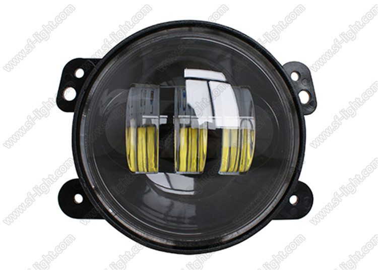 Black Silver 30w LED headlight , 12 - 30 V 1800LM 4 Inch Round LED Headlight
