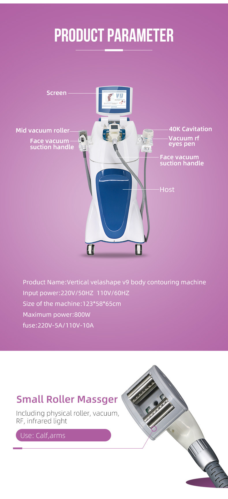 V9 Cellulite Reduction Machine , RF Non Surgical Liposuction Machine
