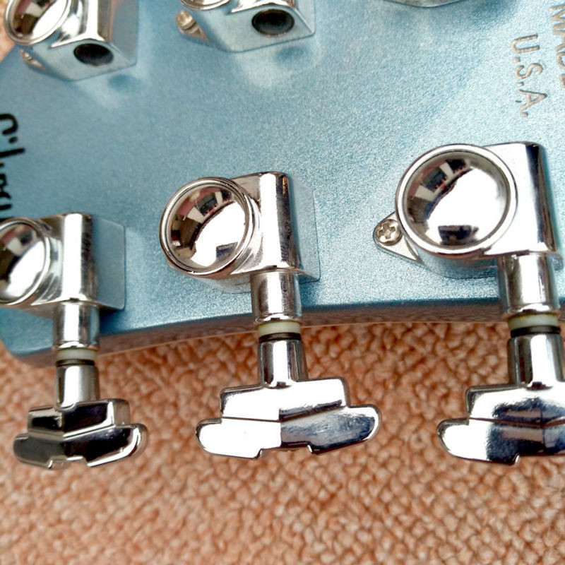 New style high quality custom LP electric guitar, metallic blue, chrome hardware electric guitar, free shipping