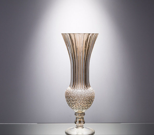 European Glass Vase Rich Bamboo Hydroponic Flowerware Champagne Gold Household Furnishings