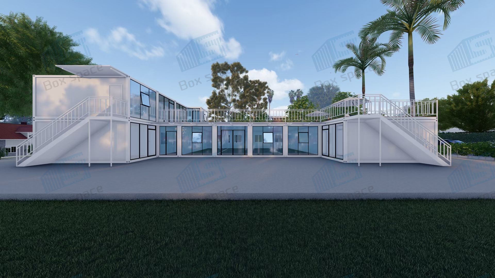 BOX SPACE Employee Container Office Living Area Residential Prefabricated Modular Residential Container Project