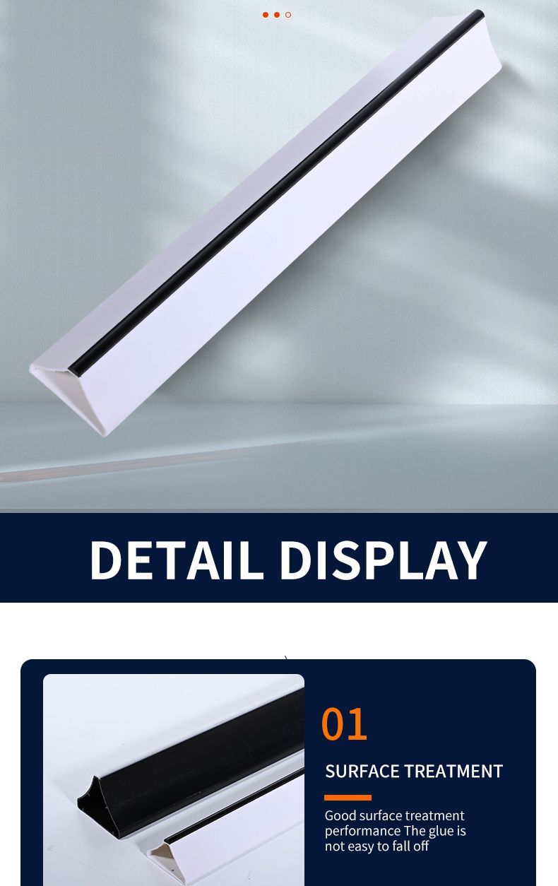 Custom Plastic Triangle Strip Black PVC Wall Skirting Guard Corner ABS Sliding Profile