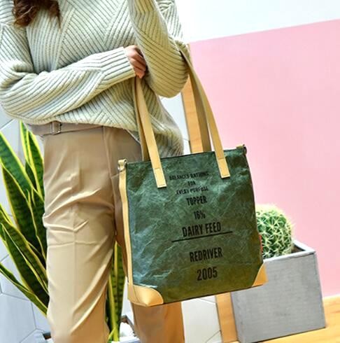 Cheap Lightweight Cheap Brown Custom Made Print Logo Water-proof Tyvek Paper Tote Shopping Bageco reusable promotion gif