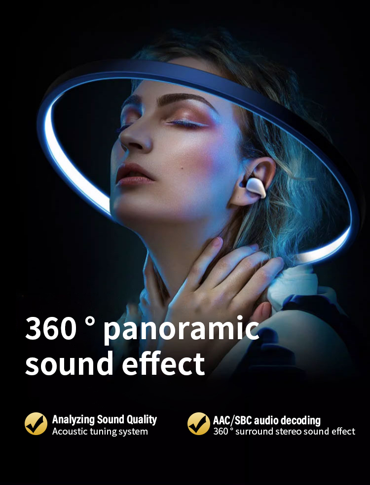 AAC Codecs Bone Conduction Earphone Clip Earring Ear Hook Headsets for Sport and Ambie
