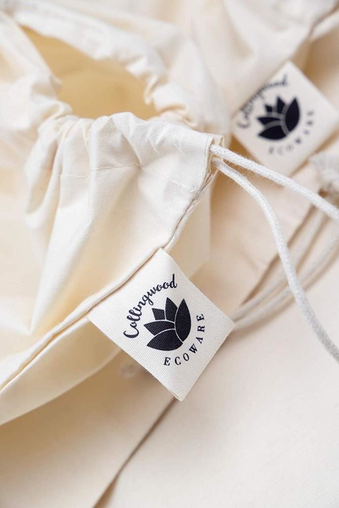Satin Strings Screen Printing Organic Cotton Bread Drawstring Bag