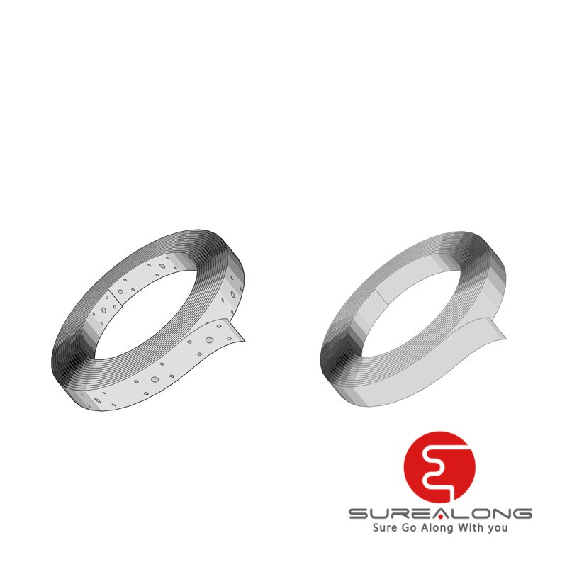 Silver Surealong Contractors Perforated Banding Joist strap Wavy Strapping