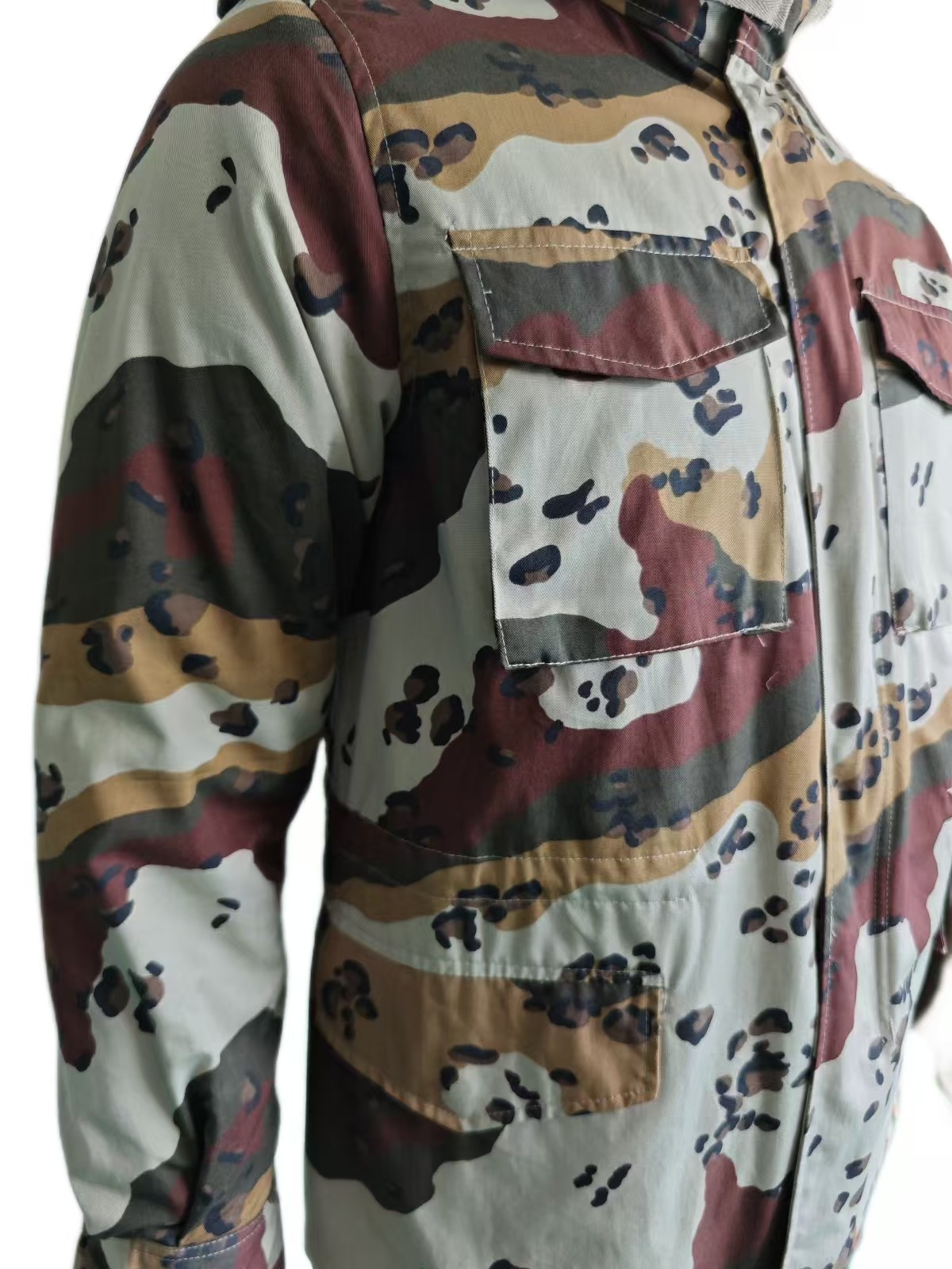 M65 Camo Insulated Detachable Jacket - Metal Button & Zipper Closure, Fall and Winter Tactical Windbreaker