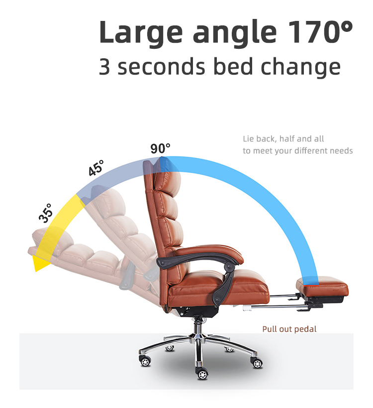 Brown Leather Executive Chair With Footrest Executive Office Chair With Leg Rest