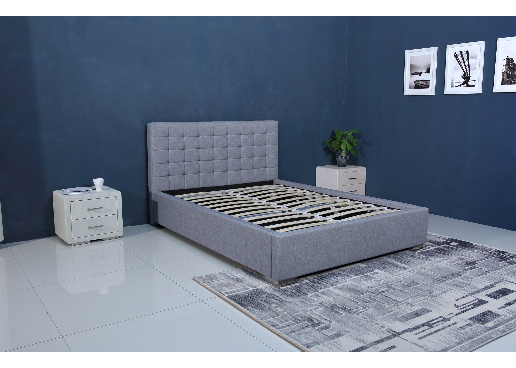 Hotel Queen Velvet Fabric Bed / Crushed Velvet Small Double Bed