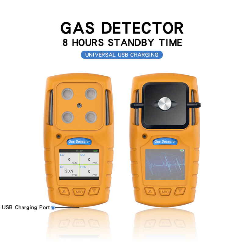 4 In 1 H2s Portable Gas Detector With Usb Charger Visual Alarm