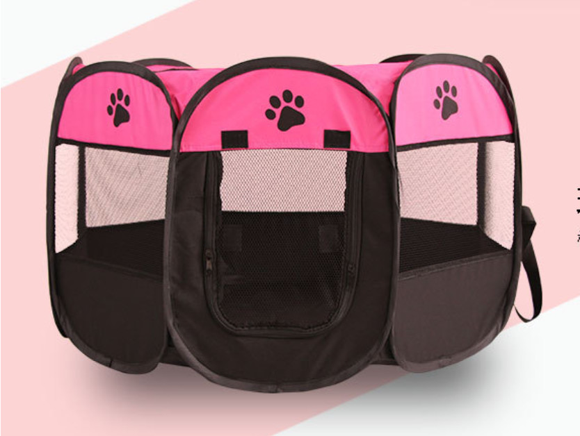 114cm 58cm Dog Pen Fence Panels Breathable Octagonal With Carrying Bag