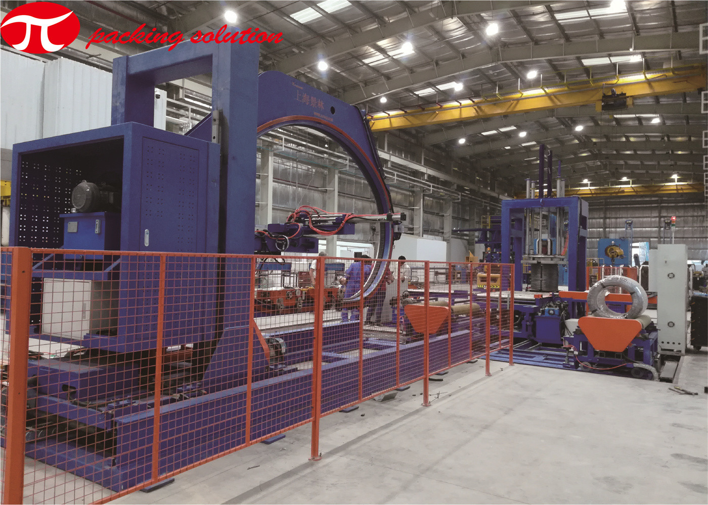 Large Width Master Alumimun Wire Coil Packing Machine Anti Collision With PLC Control
