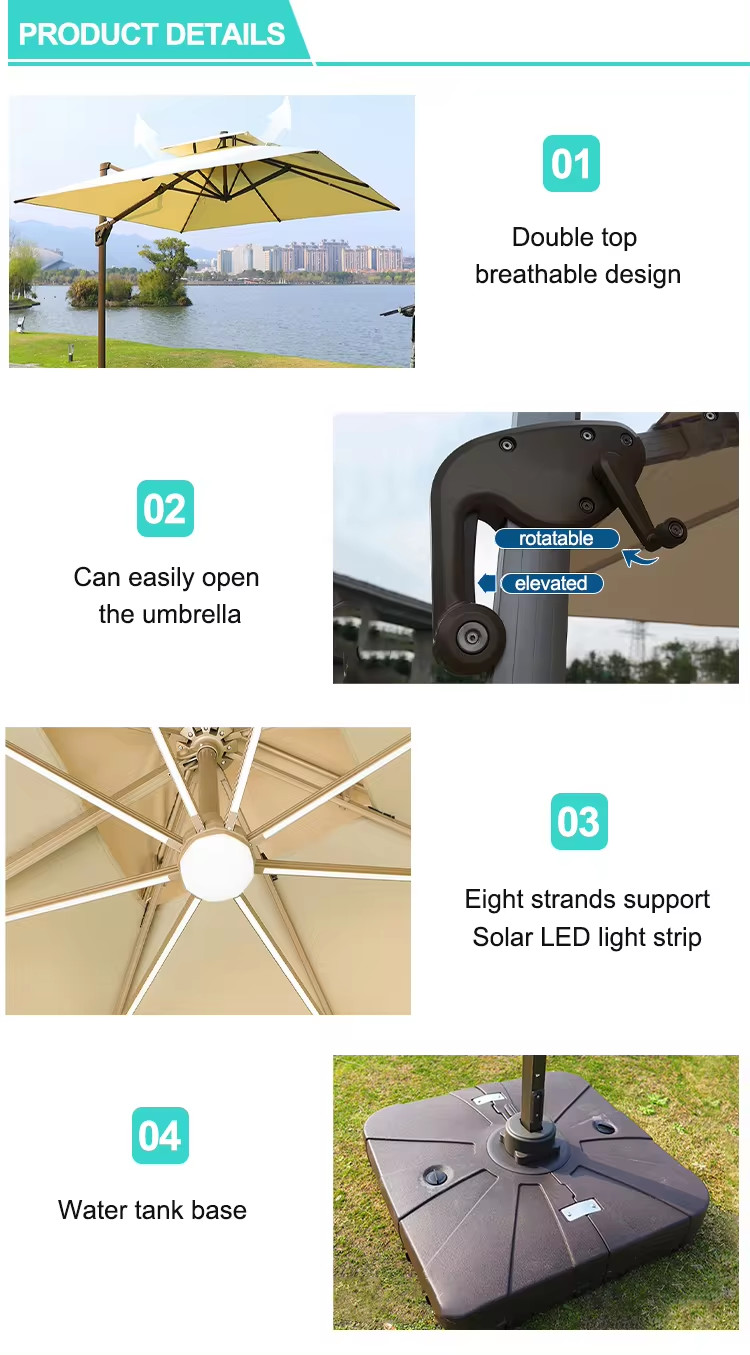 Red Roman Style Outdoor Patio Umbrellas for Garden and Balcony Decoration
