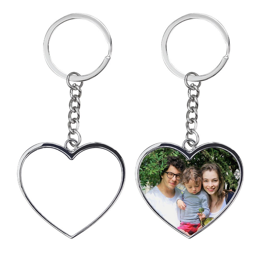 Creative Love Pendant Sublimation Keyring Blanks European American Style Customization