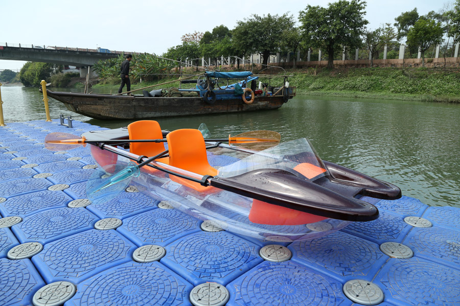 Factory wholesale 2 person Ocean Clear Kayak Transparent With transparent seat &amp;Paddle