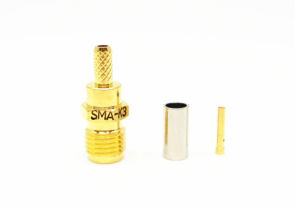 Brass Female 50Ω Impedance RG316 Cable SMA RF Connector