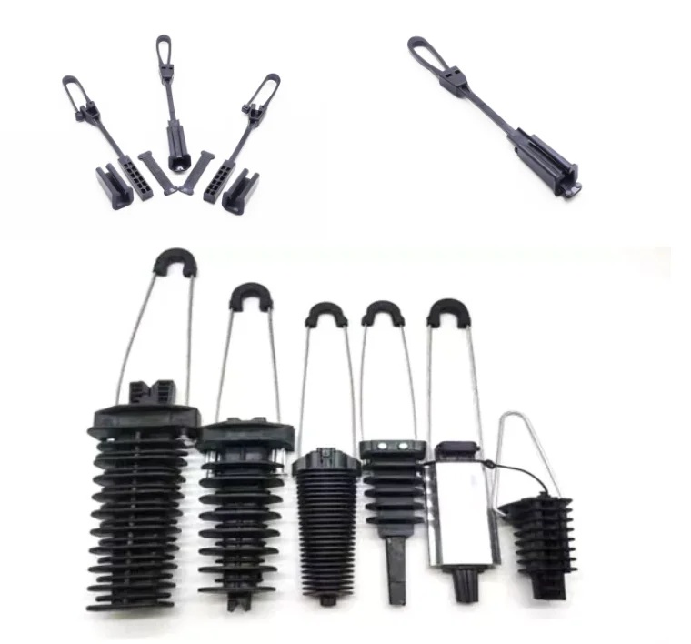Drop Cable Clamp for Outdoor FTTH Network Fiber Optic Cable 1KN 2-8mm Nylon and Metal