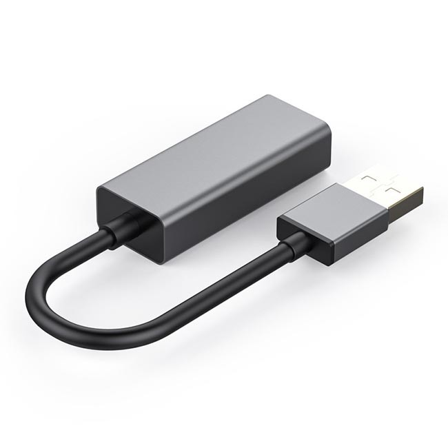Aluminum alloy laptop USB2.0 To RJ45 20cm USB Hub Adapter