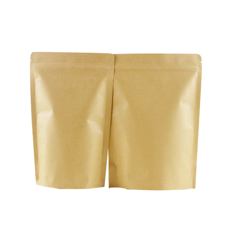 Compostable Stand Up Pouches Biodegradable Kraft Paper Bags With Resealable Zipper For Snacks Candy Packaging