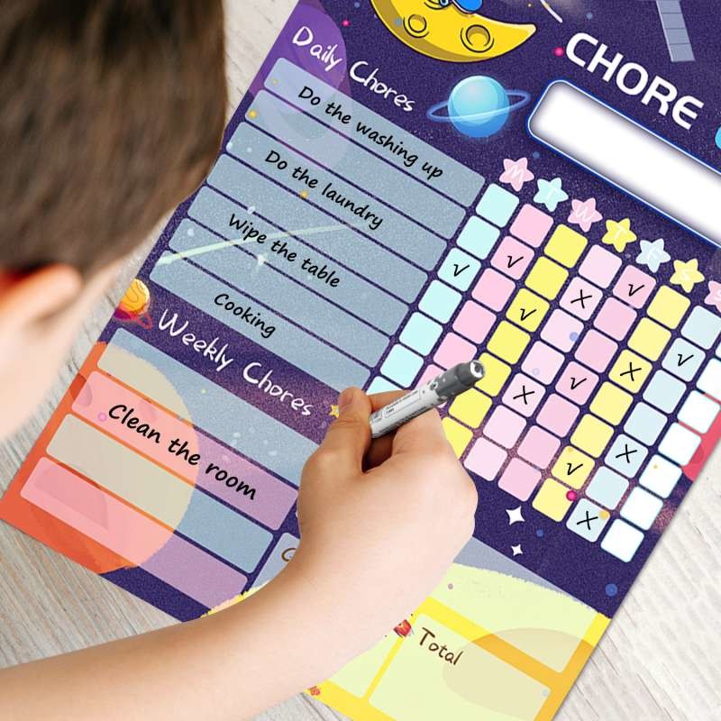Dry Erase Erasable Magnetic Chore Chart For Fridge Rewritable