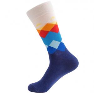 China Breathable Trendy Mens Socks Colorful Business Party Dress Cotton Novelty Fun Happy Socks on sale