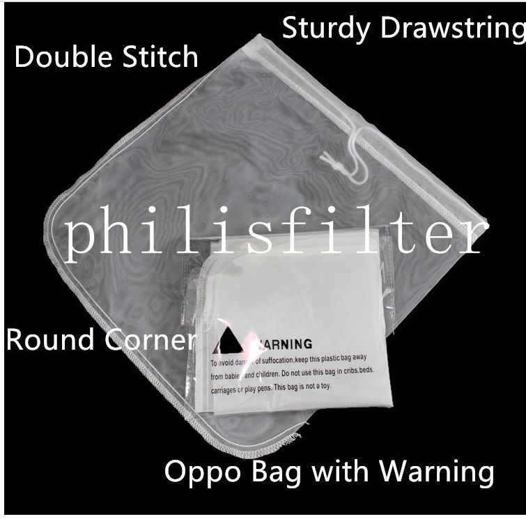 Food Grade Nylon Mesh Filter Bags for Nut Milk, Oil, Wine, Coffee, Juice, Rosin, Beer, Rosin Filter