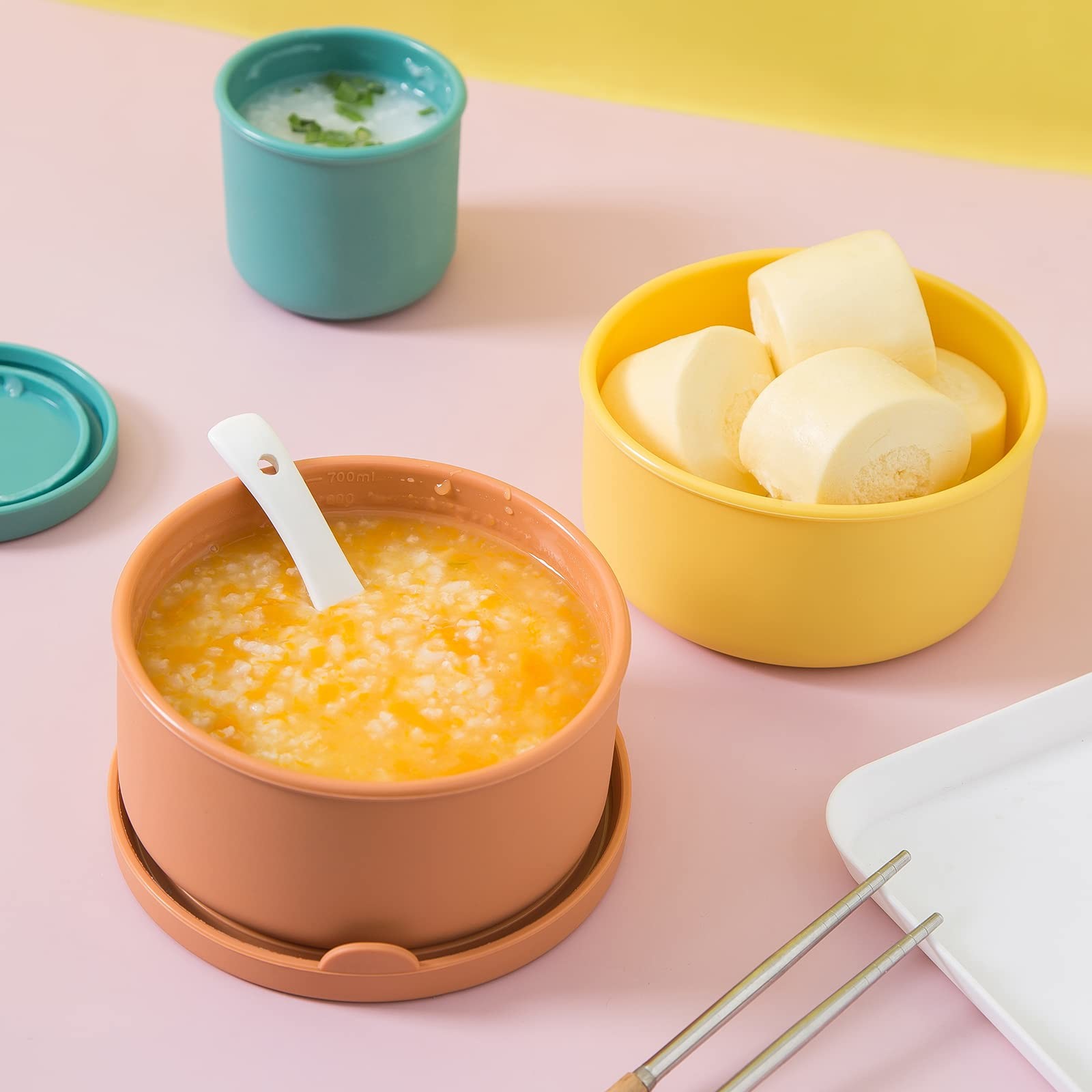 Silicone Bento Box For Kids Toddlers Silicone Food Grade Lunchbox LeakProof