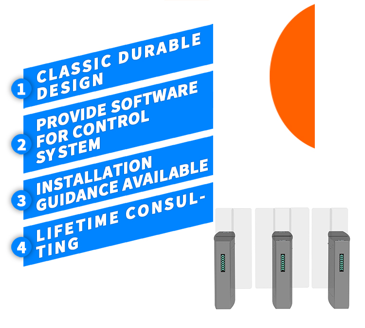 Access Control RS232 Electronic Sliding Gate Turnstile 50W