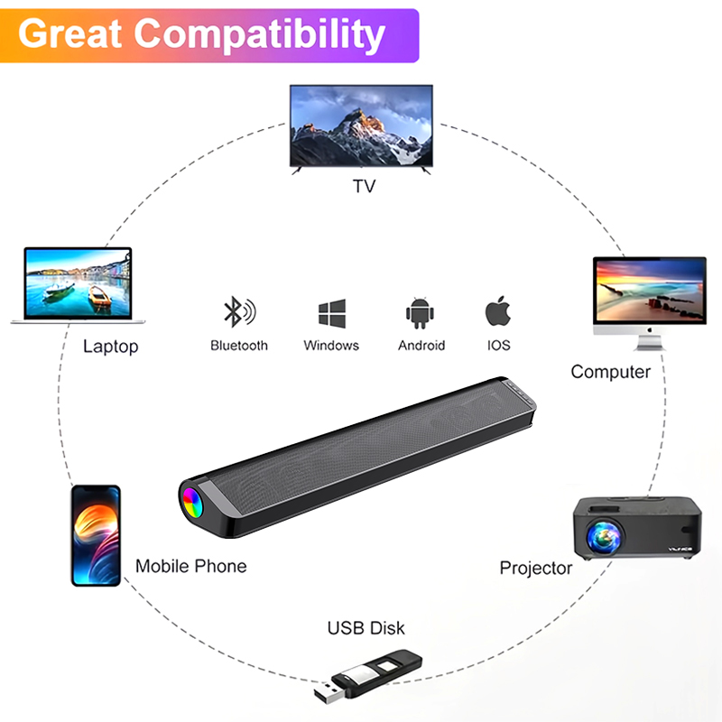 TV Sound Bar Home Theater System with Bluetooth Speaker and Super Bass Sound Surround