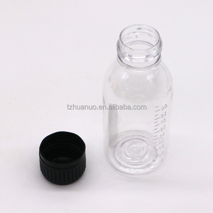 SCREW CAP PET Scaled Bottle for 100ML/60ML Syrup Base Material PET Tamper Evident Caps