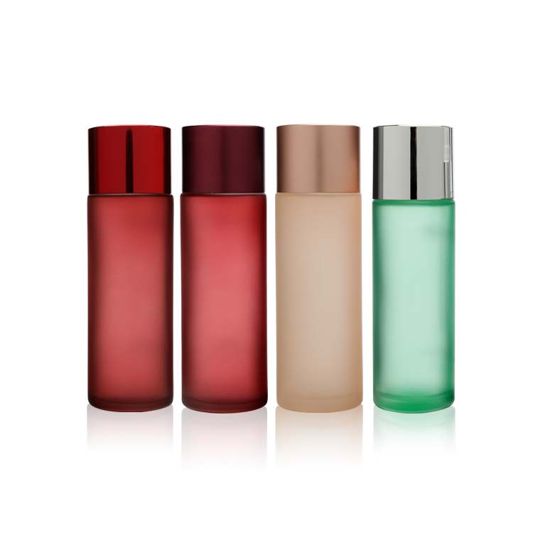 Cosmetic Round 100ml Glass Spray Bottle With Aluminum Ream Container